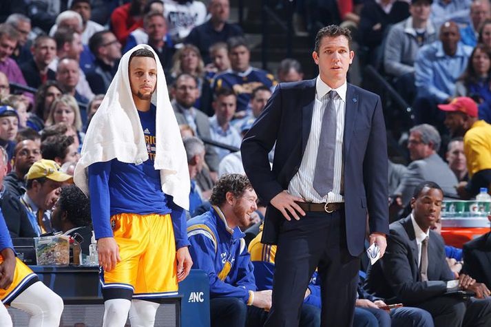 Luke Walton og Steph Curry.