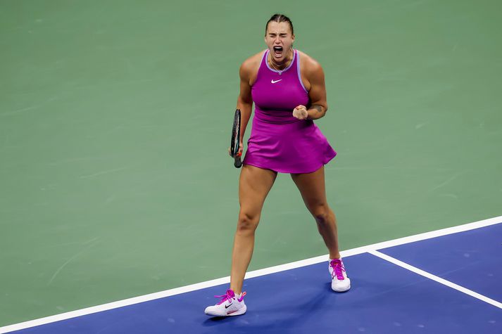 Sabalenka fór með sigur af hólmi í New York.