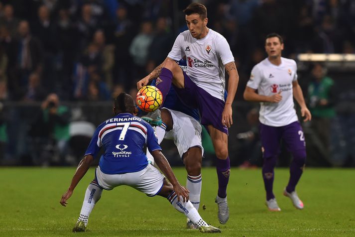 Úr leik Fiorentina og Sampdoria í kvöld.