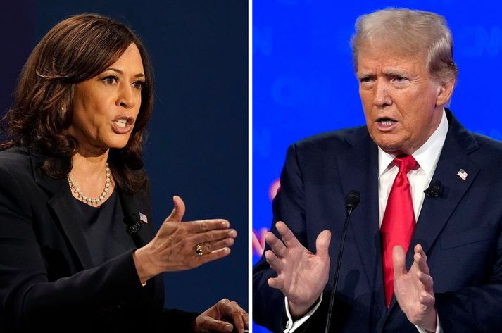 Kamala Harris og Donald Trump fara hnífjöfn inn í fyrstu kappræður þeirra annað kvöld.