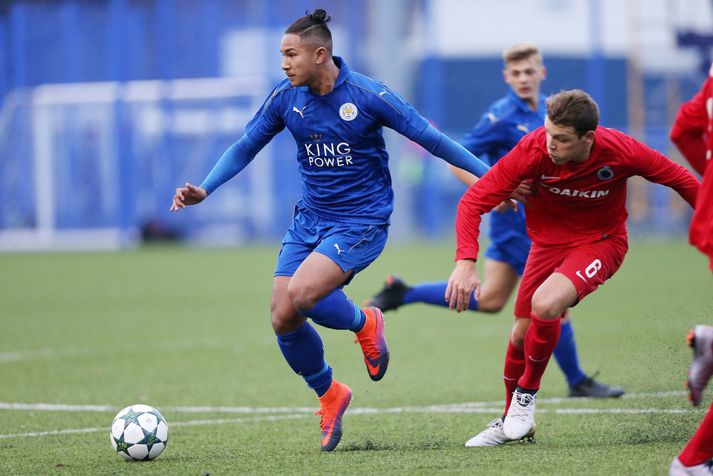 Faiq Bolkiah í leik með unglingaliði Leicester City i Meistaradeild ungmannaliða.