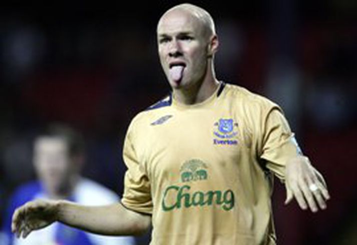 Andy Johnson og félagar í Everton sækja Peterborough heim annað kvöld