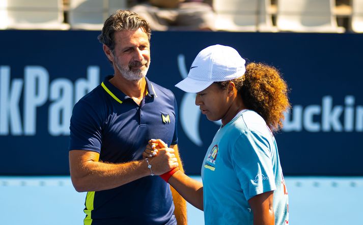 Naomi Osaka og nýi þjálfarinn hennar, Patrick Mouratoglou.