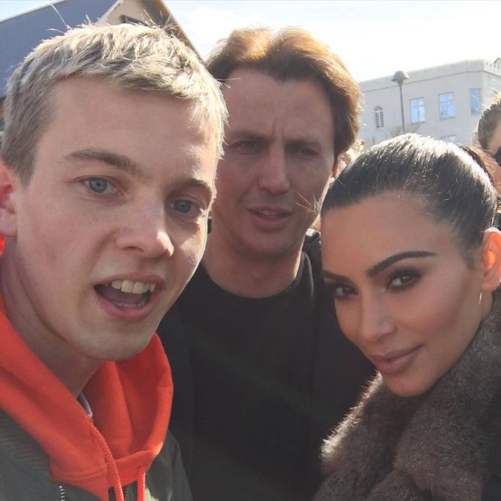 Jóhann Kristófer Stefánsson ásamt Kim Kardashian og Jonathan Cheban.