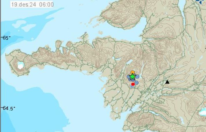 Skjálftinn varð klukkan 22:50 í gærkvöldi.