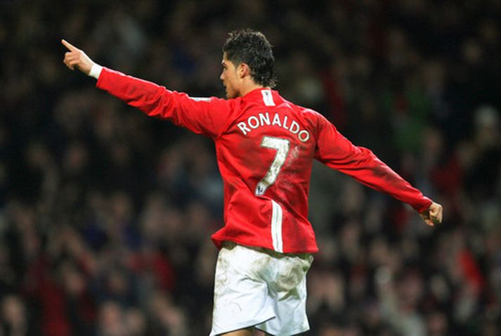 Cristiano Ronaldo í leik með Manchester United.