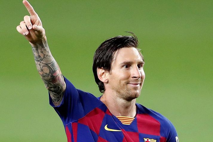 Messi fagnar í leik gegn Leganes á dögunum. Messi og félagar þurfa nauðsynlega á sigri að halda í kvöld.