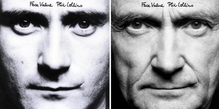 Phil Collins, fyrr og nú.