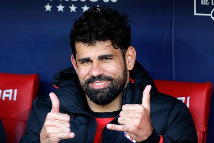 Diego Costa sýndi mönnum í gær hvað hann hefur svartan húmor.