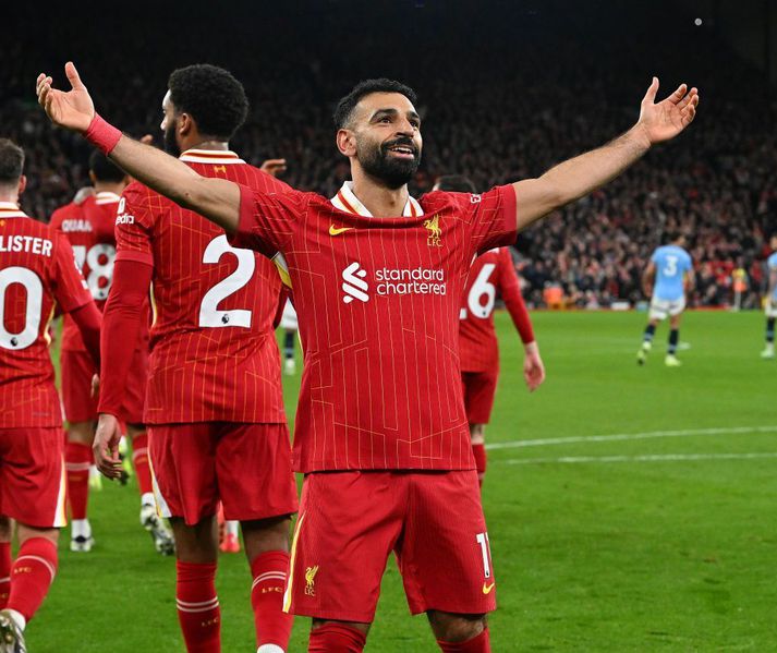 Mohamed Salah og félagar hans í Liverpool hafa unnið alla leiki sína í Meistaradeildinni á leiktíðinni.