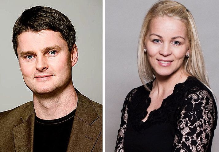 Róbert Ragnarson, bæjarstjóri í Grindavík, og Krisín María Birgisdóttir, forseti bæjarstjórnar.