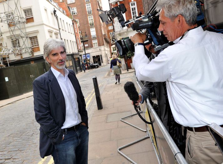 Damon Hill mætti á frumsýningu myndarinnar um Ayrton Senna í London.