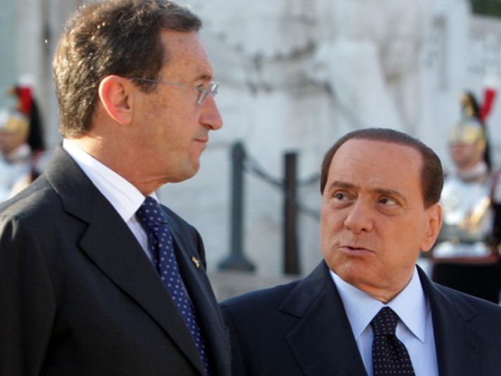 Gianfranco Fini og Silvio Berlusconi.