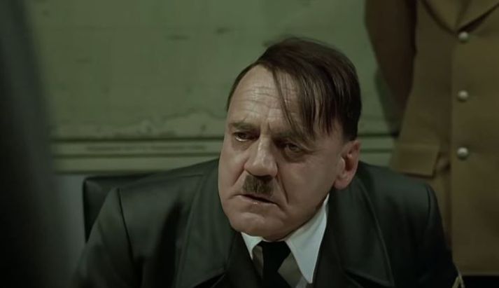 Bruno Gantz í hlutverki Adolf Hitler í myndinni Der Untergang frá árinu 2004.