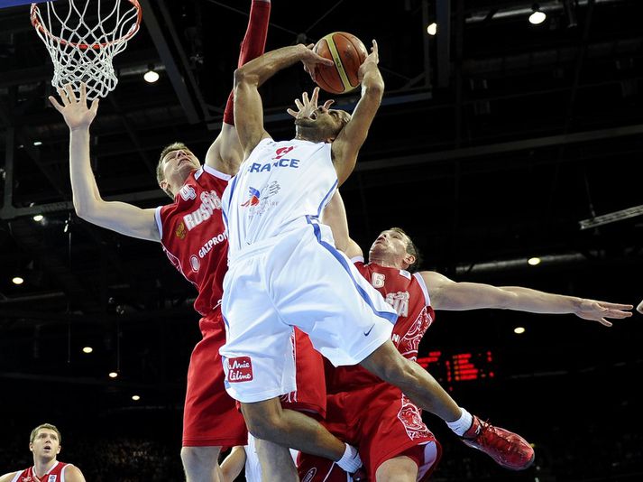 Tony Parker skoraði 22 stig fyrir Frakka í kvöld.