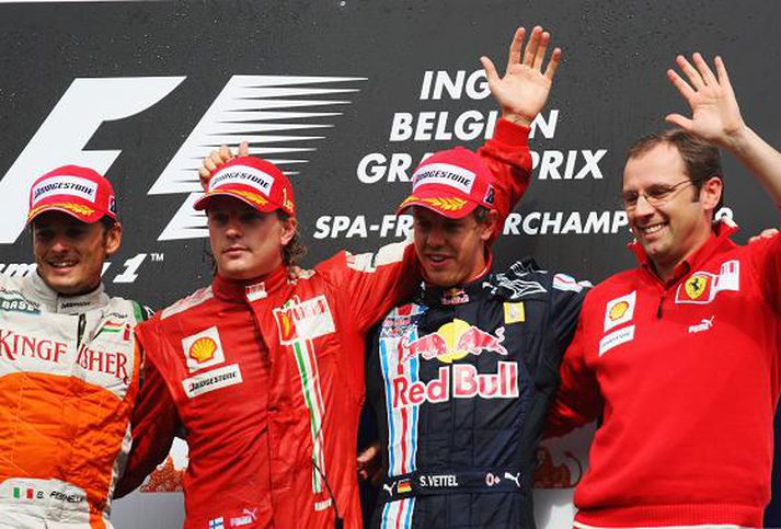 Fisichella, Raikkonen, Vettel og Domenicali stjóri Ferrari.