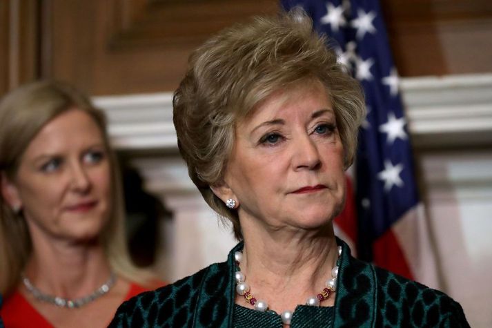 Linda McMahon hefur verið ötull stuðningsmaður Trumps frá upphafi.