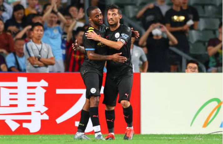 Raheem Sterling og David Silva