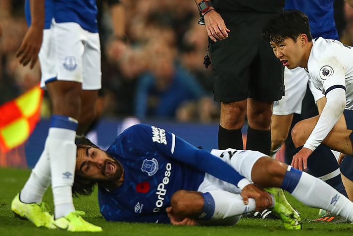 Andre Gomes ökklabrotnaði í leik Everton og Tottenham.