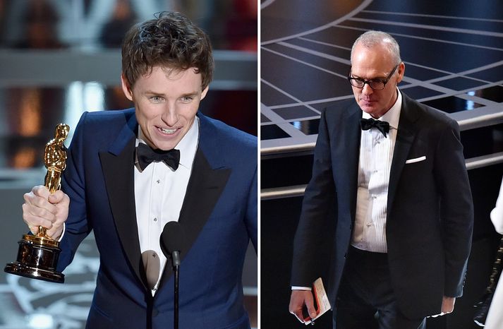 Eddie Redmayne og Michael Keaton