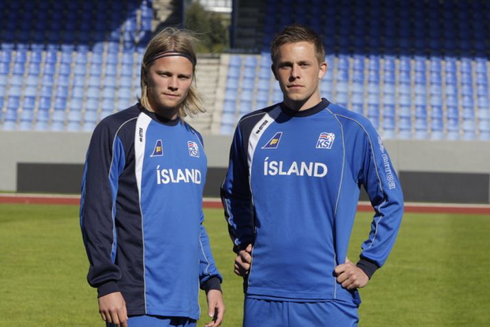 Birkir Bjarnason og Gylfi Þór Sigurðsson.