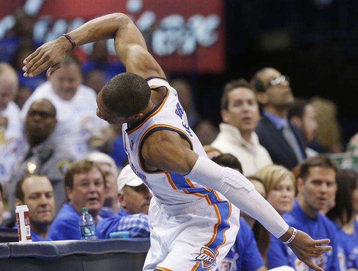 Russel Westbrook var sótillur eftir að hann meiddist.