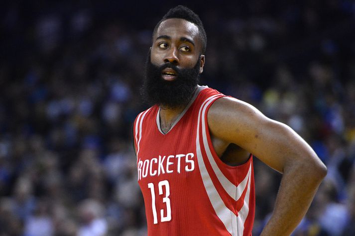 James Harden átti frábæran leik.