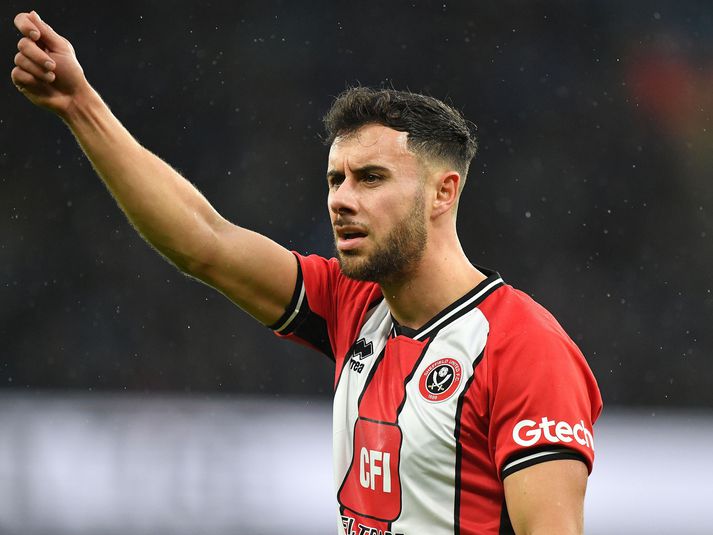 George Baldock í leik með Sheffield United á síðustu leiktíð.