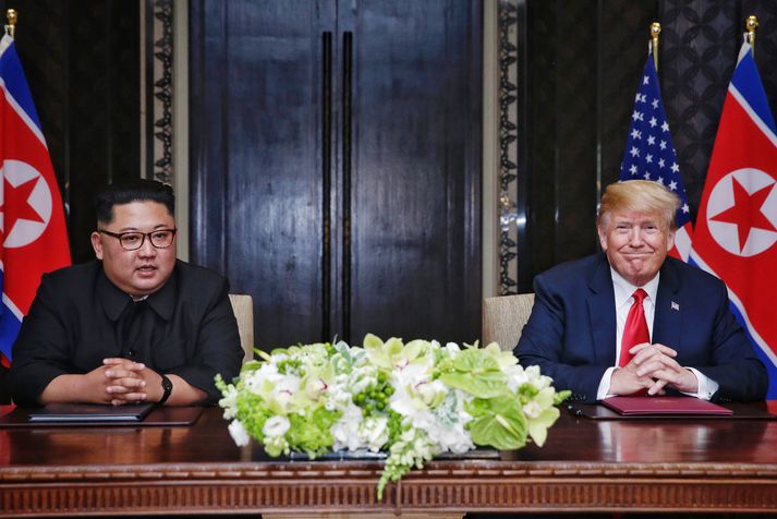 Kim Jong Un og Donald Trump.