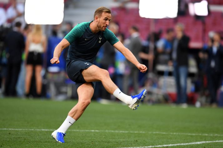 Harry Kane æfði með Tottenham á vellinum í Madríd í gær