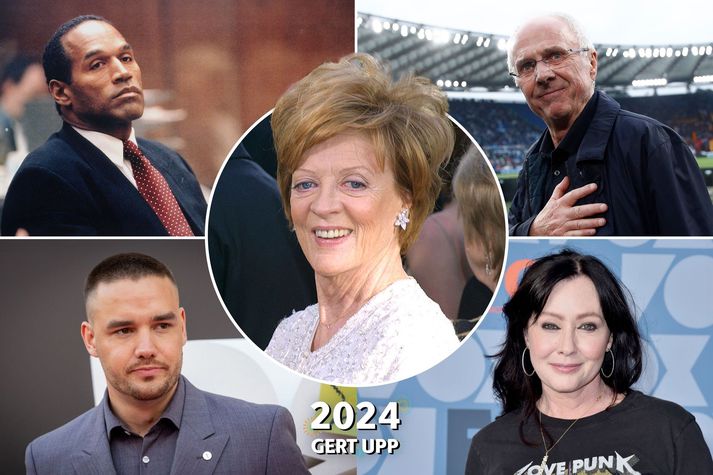 OJ Simpson, Sven-Göran Eriksson, Maggie Smith, Liam Payne og Shannen Doherty eru í hópi þeirra sem létust á árinu.