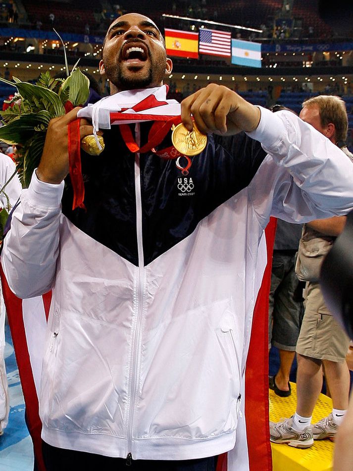 Carlos Boozer vann Ólympíugull með bandaríska landsliðinu í Peking 2008.