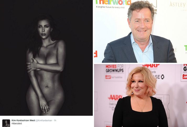 Athafnakonan Kim Kardashian, Piers Morgan og Bette Midler.