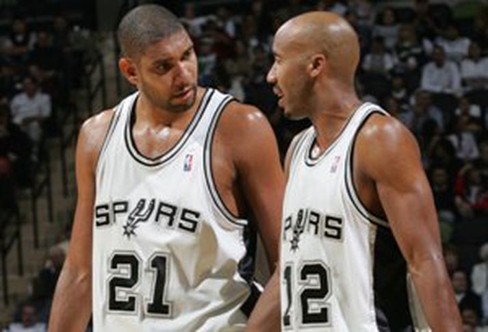 Tim Duncan og Bruce Bowen, leikmenn San Antonio