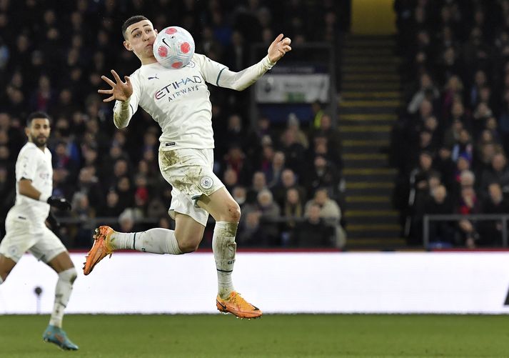 Phil Foden skoraði glæsilegt mark í dag.