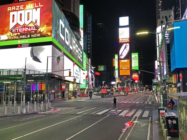 Sigurjón tók þessa mynd á Times Square í New York fyrir nokkrum vikum. Óvanalega fámennt.