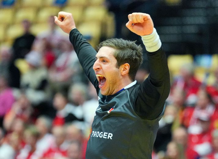 Domenico Ebner er ein af óvæntari stjörnum heimsmeistaramótsins í handbolta.