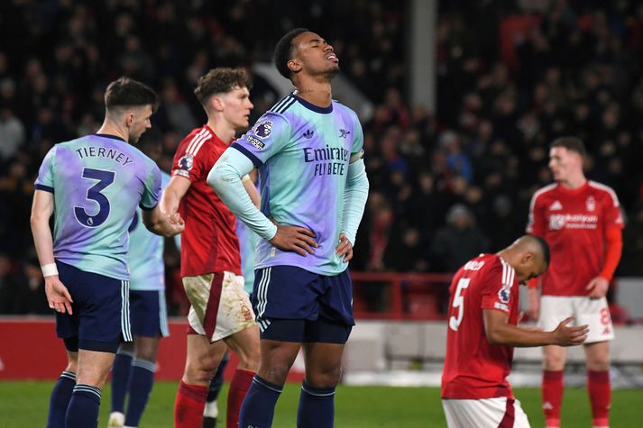 Gabriel og félagar í Arsenal fóru svekktir úr Skírisskógi.