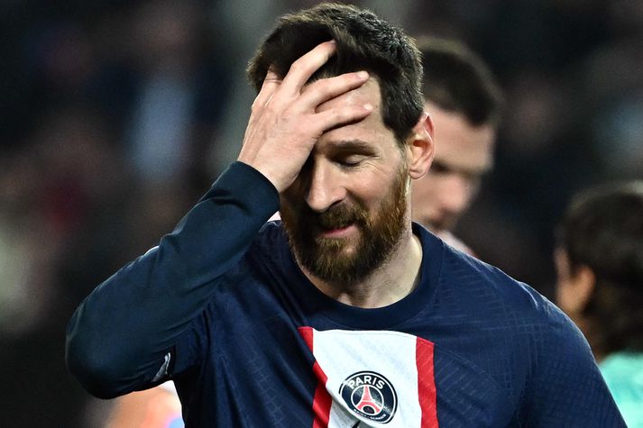 Lionel Messi naut ekki lífsins hjá Paris Saint-Germain.