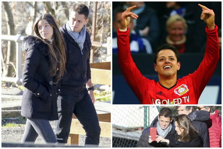 Javier Hernandez og kærasta hans Lucia Villalon Puras.