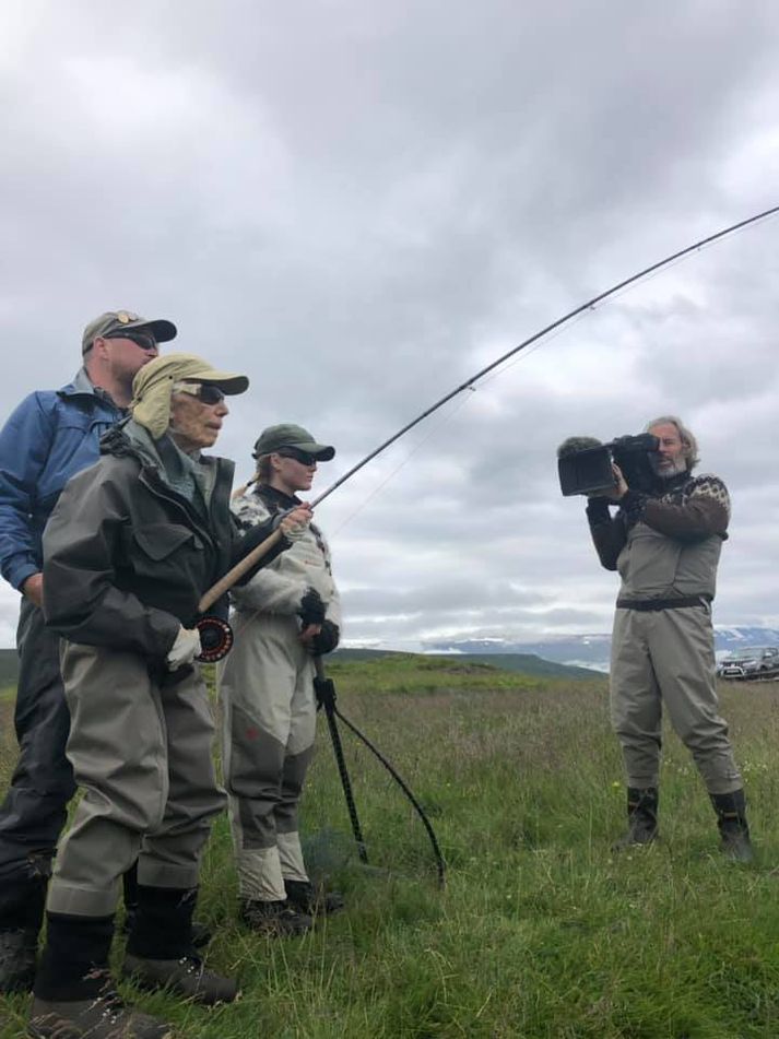 Við tökur á Sporðaköstum.