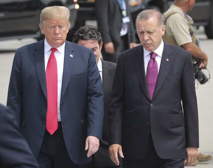 Trump og Erdogan á leiðtogafundi Atlantshafsbandalagsins í fyrra.