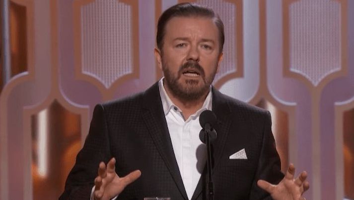 Ricky Gervais var beittur að venju.