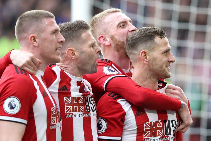 Billy Sharp skoraði fyrir Sheffield United og nýliðarnir eru áfram í frábærum málum.