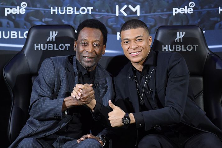 Pelé og Mbappé náðu vel saman.