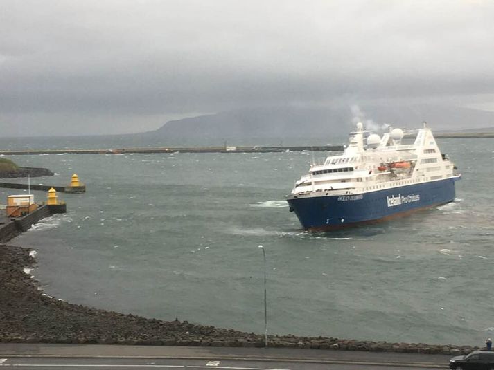 Skipið var komið töluvert nálægt strandlínunni.