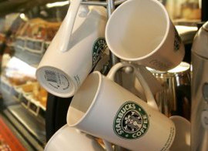 Kaffikrúsir undir merkjum kaffihúsakeðjunnar Starbucks.