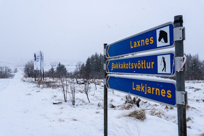 Ferðaþjónustubóndinn í Laxnesi krefst þess fyrir dómi að kylfingum verði bannað að aka veg sem liggur um land sem hann á hluta í að Bakkakotsvelli í Mosfellsdal.