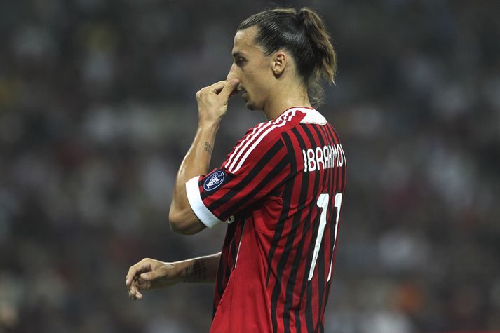 Zlatan skoraði eitt fyrir Milan í kvöld.