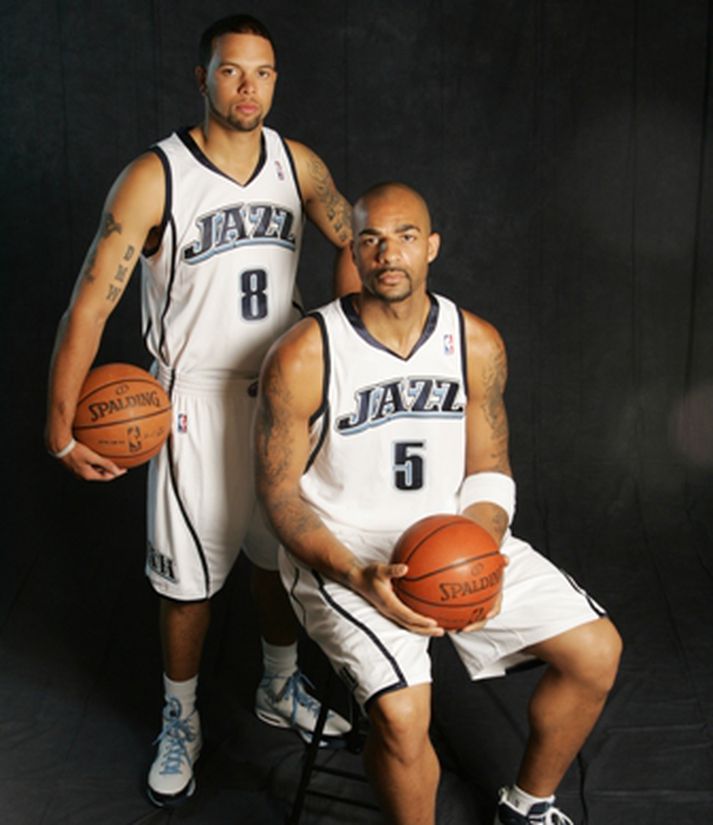 Deron Williams og Carlos Boozer, bestu leikmenn Utah Jazz